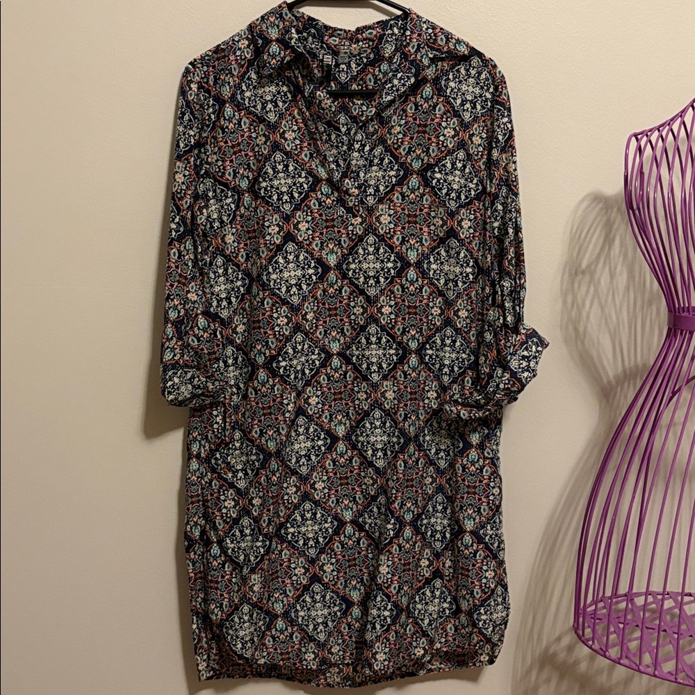 KUT Tunic Dress with Vibrant Pattern Made of a Cotton/Silk Blend